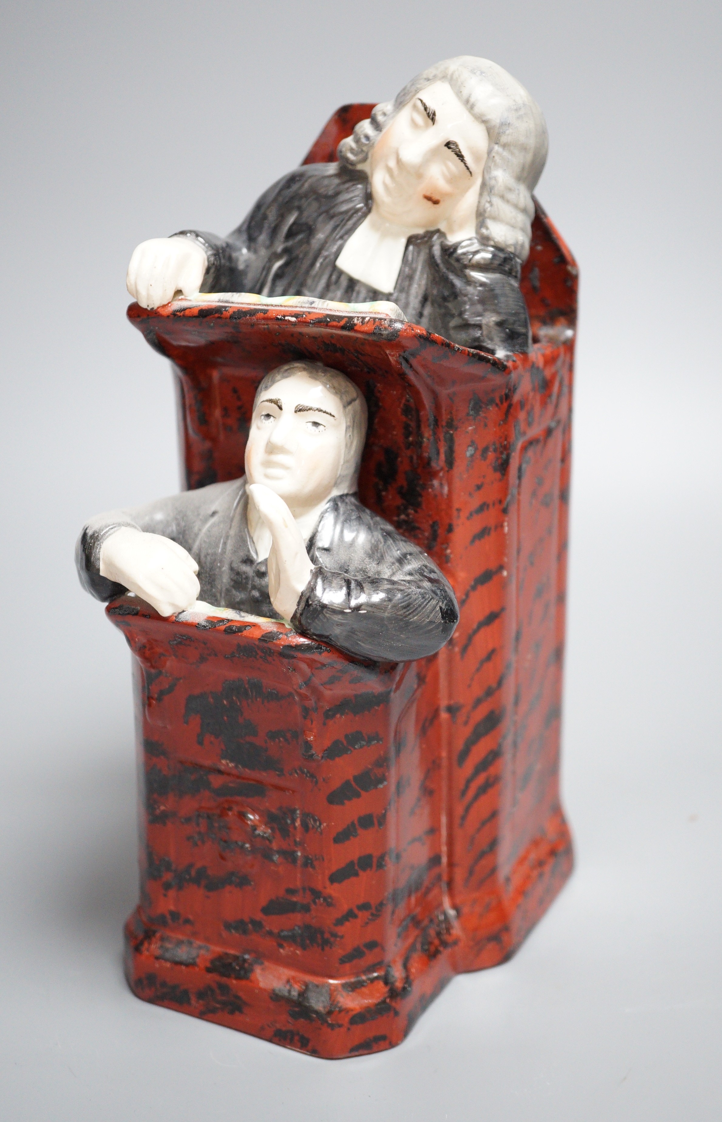 A Staffordshire ‘judge’ figure group, 24cm